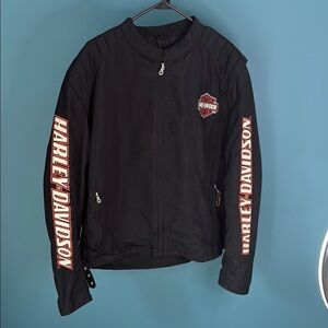 Harley-Davidson Black Bomber Jacket with Red Accents